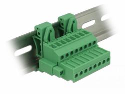 DeLOCK 65940 bornier Vert (Terminalblock Set fÃ¼r Hutschienen 8 Pin mit Schraubverriegelung)