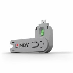 Lindy 40621 Schnittstellenblockierung Türblockierschlüssel USB Typ-A Grün Acrylnitril-Butadien-Styrol [ABS] 1 Stück[e] (USBTYPEAPORTBLOCKERKEYGREEN)