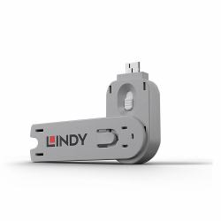 Lindy 40624 Schnittstellenblockierung Türblockierschlüssel USB Typ-A Weiß Acrylnitril-Butadien-Styrol [ABS] 1 Stück[e] (USB TYPE A PORT BLOCKER - KEY WHITE)