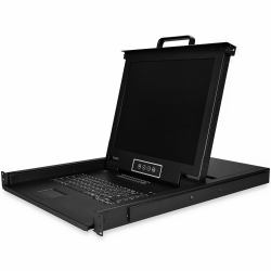 StarTech.com 16 Port Rack KVM Konsole mit 1,8 m Kabeln - US Tastatur[QWERTY], Integrierter KVM Switch mit 17" LCD Monitor - 1HE LCD KVM Konsole - OSD KVM - 50.000 MTBF - USB + VGA (16PORT RACKMOUNT...