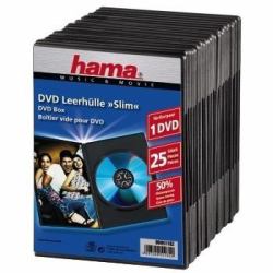 Hama DVD Slim Box 25, Black 1 discs (SLIM DVD JEWEL CASE 25 PACK BLACK)