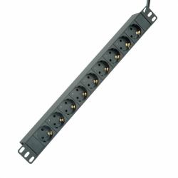 ROLINE 19.07.1621 Verlängerungskabel 2 m 9 AC-Ausgänge Indoor Schwarz (19INSTECKDL. 9-F. SW 16A 2M - )