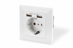 Digitus DA-70613 prise de courant 2x USB Blanc (Digitus Socket with 2 USB ports strÃ¸mf)
