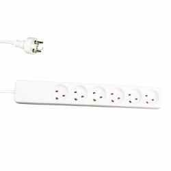 Garbot 24155124-3EE Verlängerungskabel 3 m 6 AC-Ausgänge Indoor Weiß (Plast Power Strip 6-way EDB - Outlet, 3m White - Warranty: 12M)