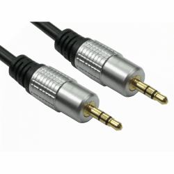Cables Direct NL2TTMM-02 Audio-Kabel 2 m 3.5mm Schwarz, Silber (CDL 2m 3.5mm M-M Stereo Cable)