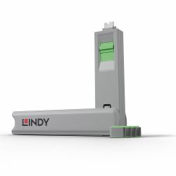 Lindy 40426 Schnittstellenblockierung Schnittstellenblockierung + Schlüssel USB Typ-C Grün 5 Stück[e] (USB TYPE C PORT BLOCKER - KEY-PACK OF 4 BLOCKERS GREEN)
