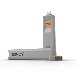 Lindy 40428 Schnittstellenblockierung Türblockierschlüssel USB Typ-C Grau, Orange 4 Stück[e] (Port blocker key Grey, Orange - 4 pc[s] 40428, Port blocker - key, Grey, Orange, 4 pc[s] - Warranty:...