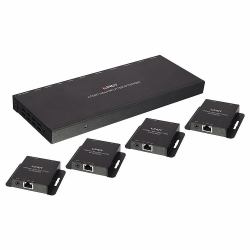 Lindy 38155 KVM-Extender Sender und Empfänger (70M Cat.6 4 Port Hdmi & Ir - Splitter Extender - Warranty: 24M)