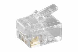 Microconnect KON502-10R Drahtverbinder RJ-12 6P6C Transparent (Modular Plug RJ12 6P6C, 10pcs - Unshielded version, - for round cables, 6pol. connected - Warranty: 300M)