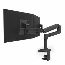 Ergotron LX Series 45-489-224 Flachbildschirm-Tischhalterung 63,5 cm [25"] Tisch/Bank Schwarz (LX DESK DUAL DIRECT ARM MATTE BLACK)