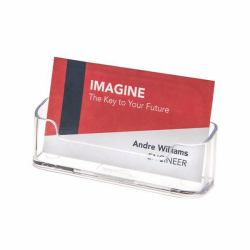Deflecto Visitenkartenhalter 70101 max. 50 Karten business card holder Polyester Transparent (Deflecto Single Landscape Business Card Holder Crystal)
