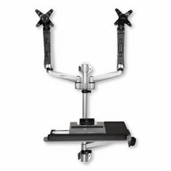 StarTech.com Workstation per Computer da Parete - Doppio Monitor - Premium (StarTech.com Postazione di lavoro ergonomica - Scrivania regolabile in altezza per 2 monitor VESA 30" e vassoio per tasti...