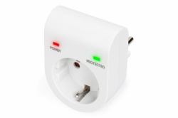 Digitus DN-95400 Spannungsschutz 1 AC-Ausgänge 230 V Weiß (SURGE PROTECTION ADAPTER - 1X CEE 7/7 LED WHITE)