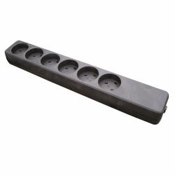Garbot Z66000112-PA01 Verlängerungskabel 6 AC-Ausgänge Drinnen Schwarz (Plast Power Strip 6-way EDB - Outlet. Black - Warranty: 12M)