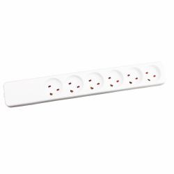 Garbot Z66000108-PA01 Verlängerungskabel 6 AC-Ausgänge Drinnen Weiß (Plast Power Strip 6-way EDB - Outlet. White - Warranty: 12M)