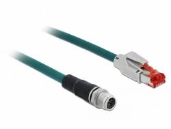 DeLOCK 85427 Netzwerkkabel Blau 3 m Cat5e SF/UTP [S-FTP] (Delock - Netzwerkkabel - 8 pin M12-X [M] zu RJ-45 [M] - 3 m - SF/UTP - CAT 5e - Wasserblau)