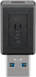 Goobay 45400 changeur de genre de câble USB C USB A Noir (Goobay USB 3.0 SuperSpeed adaptor, bla)