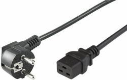 Microconnect PE0771905 Stromkabel Schwarz 5 m Netzstecker Typ E+F C19-Koppler (Power Cord CEE 7/7 - C19 5m - Angled Schuko - C19 - H05VV-F3x1.5mm2 CU, Male-Female - Warranty: 300M)