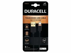 Duracell USB7012A Lightning-Kabel 1 m Schwarz (Duracell 1M USB-A to Lightning Braided)
