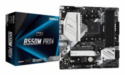 Asrock B550M Pro4 AMD B550 Sockel AM4 micro ATX (ASRock B550M Pro4 AMD AM4 Socket Motherboard, Micro-ATX, 4x DDR4 Slots, 2x M.2 Sockets, GbE LAN, 1x D-Sub / 1x DisplayPort / 1x HDMI Port)