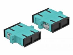 DeLOCK LWL Kupplung SC Duplex Buchse zu SC Duplex Buchse Multimode 4 Stück hellblau (LWL Kupplung SC Duplex Buchse zu SC Duplex Buchse Multimode 4 StÃ¼ck hellblau)