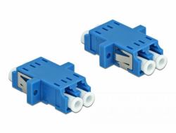 DeLOCK LWL Kupplung LC Duplex Buchse zu LC Duplex Buchse Singlemode 2 Stück blau (3 in 1 Monitorkabel mit USB-CÂ / DisplayPort, 4K 60 Hz, Daten Monitor, Video Display AV)