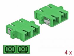 DeLOCK LWL Kupplung SC Duplex Buchse zu SC Duplex Buchse Singlemode 4 Stück grün (Delock LWL Kupplung SC Duplex Buchse zu SC Duplex Buchse Singlemode 4 StÃ¼ck grÃ¼n)