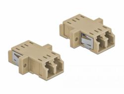 DeLOCK LWL Kupplung LC Duplex Buchse zu LC Duplex Buchse Multimode 2 Stück beige (Delock LWL Kupplung LC Duplex Buchse zu LC Duplex Buchse Multimode 2 StÃ¼ck beige)