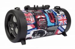 Manhattan Sound Science Bluetooth-Lautsprecher mit Tragegriff, Kabellose Musikwiedergabe, integrierte Bedienelemente, MicroSD-Kartenslot, USB-A-Port, FM-Radiomodus, 3,5-mm-Klinkenbuchse, Taschenlam...