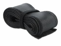 DeLOCK 19056 Kabelisolierung Geflochtener Schlauch Schwarz 1 Stück[e] (Delock Braided Sleeving with Hook-and-Loop Fastener - Kabelschlauch - 10 m - Schwarz)