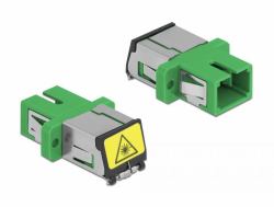 DeLOCK LWL Kupplung mit Laserschutzklappe SC Simplex Buchse zu SC Simplex Buchse Singlemode grün (LWL Kupplung mit Laserschutzklappe LC Duplex, PC-ZubehÃ¶r, Funk Netzwerk)