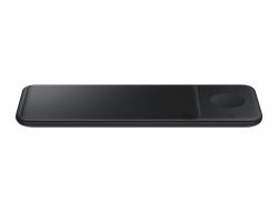 Samsung EP-P6300 Kopfhörer, Smartphone, Smartwatch Schwarz USB Kabelloses Aufladen Schnellladung Drinnen (Samsung Wireless Charger Trio EP-P6300)