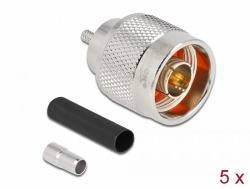 DeLOCK 90017 Drahtverbinder N plug Edelstahl (Zum Crimpen LMR400 mit passendem, SMA Buchse, PC-ZubehÃ¶r)