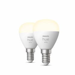 Philips Hue White E14 - Smarte Lampe Tropfenform Doppelpack - 470 (Philips Hue White - LED-Lampe - Form: P45 - E14 - 5.7 W [Entsprechung 40 W])