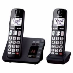 Panasonic KX-TGE822EB Telefon DECT-Telefon Anrufer-Identifikation Schwarz (PANASONIC KX-TGE822EB TWIN)