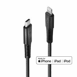 Lindy 31286 Lightning-Kabel 1 m Schwarz (1m Reinforced USB Type C to - Lightning Cable - Warranty: 24M)
