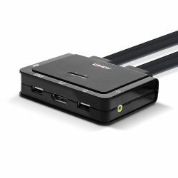 Lindy 42346 Tastatur/Video/Maus [KVM]-Switch Schwarz (2 PORT DISPLAYPORT 1.2 USB TYP - TYPEC USB 2.0 AUDIO CABLE KVM SW)
