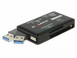 DeLOCK SuperSpeed USB 5 Gbps Card Reader für CF / SD / Micro SD / MS / M2 / xD Speicherkarten (Delock Card Reader SuperSpeed extern USB Type-A [3.2 Gen 1] 5 Gbps, 6 KartenschÃ¤chte)
