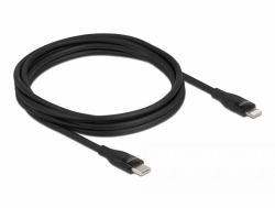 DeLOCK Cable de datos y de carga USB Type-C a Lightning para iPhone, iPad y iPod negro 2 m MFi (Delock Lightning-kabel - 2 m)