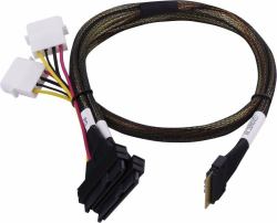 Microchip Technology 2305200-R câble Serial Attached SCSI [SAS] 0,8 m Noir, Multicolore (Adaptec Kabel 1x SFF8654 x8 -> SFF8639 2xU.3 intern 0.8m SlimSAS - 2SFF-8639 x4 U.3 tri-mode SAS/SATA/NVMe)