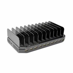 Tripp Lite U280-010-ST-CEE 10-Port-USB-Ladestation mit einstellbarem Speicher, 12 V 8 A [96 W] USB-Ladegerät-Ausgang, Schuko-Netzkabel (10-PORT USB CHARGING STATION - 12V 8A [96W] / SCHUKO POWER C...