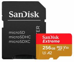 SanDisk Extreme PLUS 256 GB MicroSDXC Classe 10 (EXTREME PLUS MICROSDXC 256GB+SD - ADAPTER 200MB/S 140MB/S A2 C10 V)