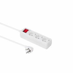 Microconnect GRU0035WS Verlängerungskabel 5 m 3 AC-Ausgänge Weiß (3-way Schuko Socket 5m on/off - switch - Warranty: 300M)