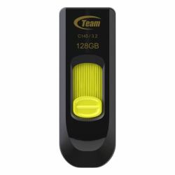 Team Group C145 USB flash drive 128 GB USB Type-A 3.2 Gen 1 [3.1 Gen 1] Black, Yellow (Team C145 128GB USB 3.0 Yellow USB Flash Drive)