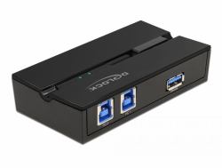 DeLOCK USB 3.0 Switch für 2 PC an 1 Gerät (Stecker zu HDMI Buchse Adapter 4K gewinkelt, USB Type-CÂ, Video Anschluss)