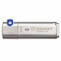 Kingston Technology IronKey 32GB IKLP50 AES USB, w/256bit Encryption (32GB USB 3.2 IRONKEY LOCKER+ 50 - AES USB W/256BIT ENCRYPTION)