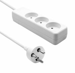 Microconnect MC-GRU0350DK Verlängerungskabel 5 m 3 AC-Ausgänge Drinnen Weiß (Power strip 3 outlets 5m White - With child protection - Warranty: 300M)