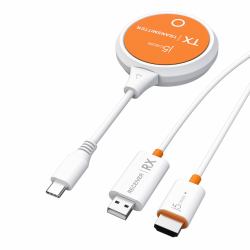 j5create JVAW62 ScreenCast USB-C® Wireless Display HDMI™ Extender, White and Orange (J5CREATE SCREENCAST USB-C WIRELESS HDMI)