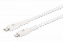 Manhattan 394512 Handykabel Weiß 1 m USB C Lightning (Usb-C To Lightning Cable, - Charge & Sync, 1M, White, For - Apple Iphone/Ipad/Ipod, Male To Male, Mfi Certified [Apple Approval Program], - Wa...
