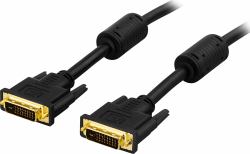 Deltaco DVI-600 DVI-Kabel 1 m DVI-D Schwarz (Deltaco DVI monitorkabel Dual Link DVI)